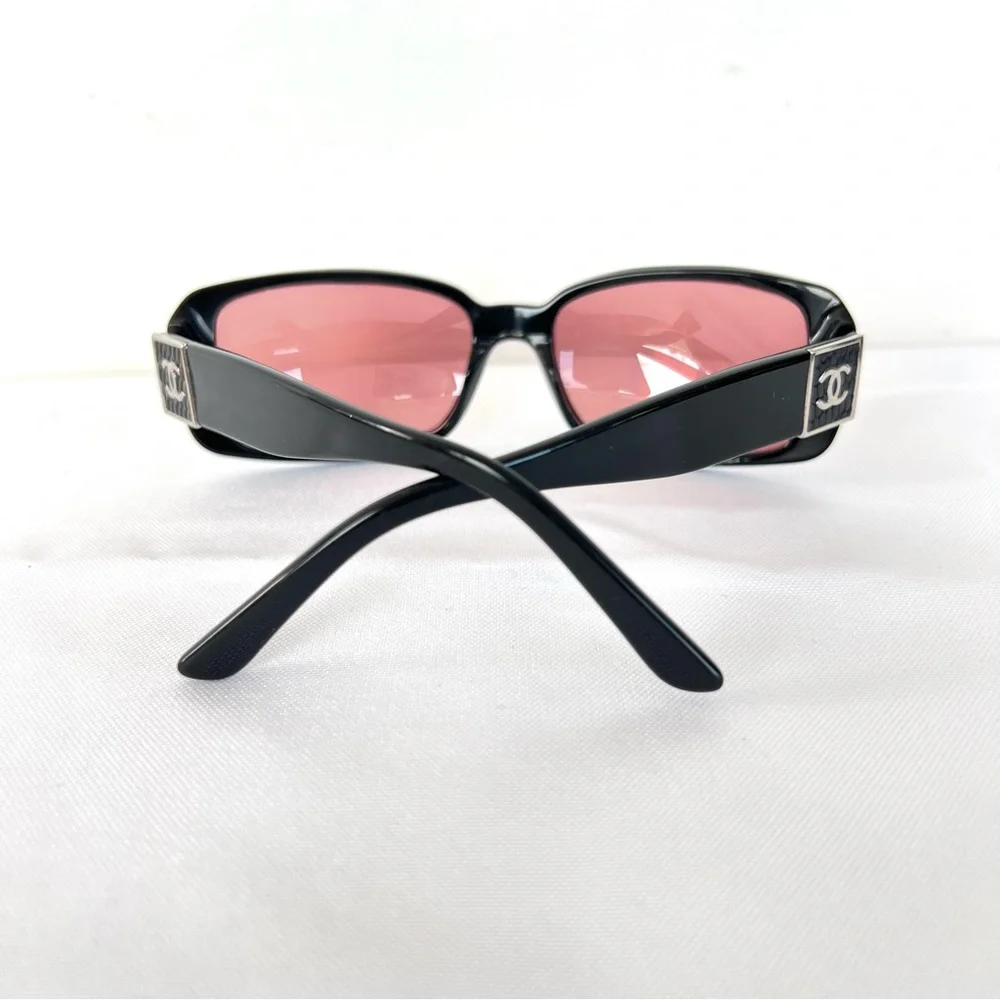 CHANEL 5115-Q c.501/87 Rectangle Curved Lens Black CC Frame Prescription Glasses
